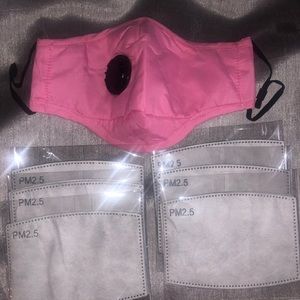 Pink Face Mask w/6 2.5PM Activated Carbon Filters